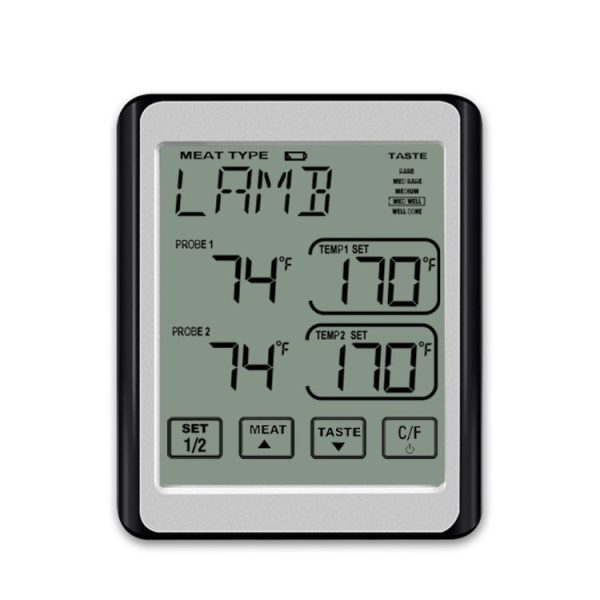 CH-212 Dual Probe Color Screen Smart Alarm Grill Kitchen Thermometer, Color: Orange Backlight - Image 3