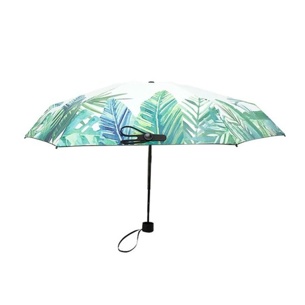Small Fresh Umbrella Lightweight Anti-Ultraviolet Sun Umbrella Rain Or Sun Umbrella, Style: Five-fold (Green)
