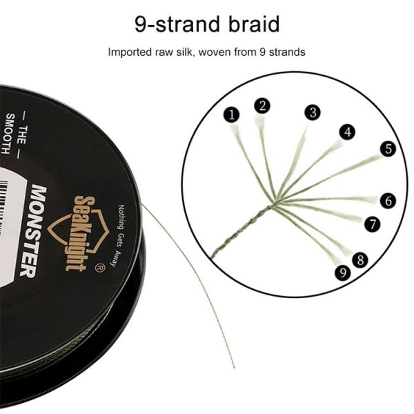Seaknight 9 Series of Strong Horse PE Line 300 Meters Braided Fishing Line, Line number: 8.0, Color: Green - Image 4