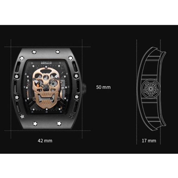 BAOGELA 1612 Skull Silicone Mens Watch Waterproof Sports Quartz Watch (Black Shell White Skull) - Image 4