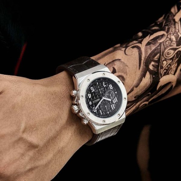 BAOGELA 1805 Sports Quartz Men Watch Luminous Silicone Watch (Silver Shell Black Surface) - Image 7