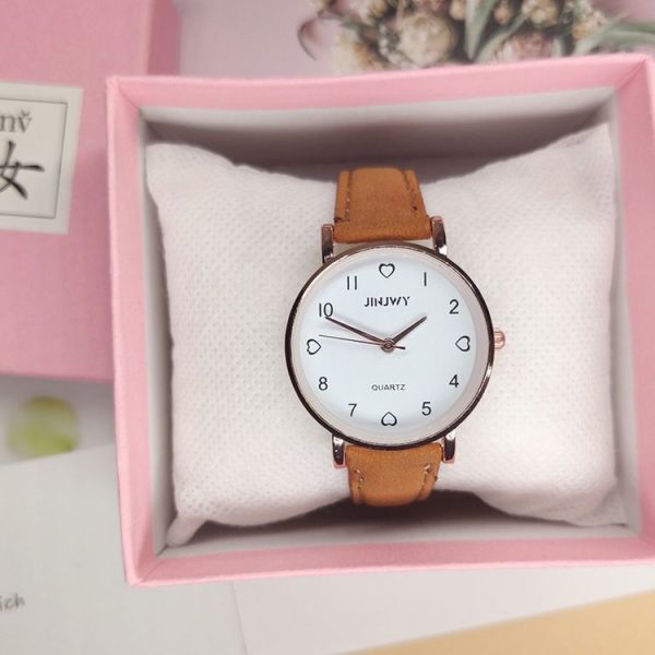 2 PCS JINJWY J605 Small Dial Watch Female Student Simple Retro Watch (Gray) - Image 3