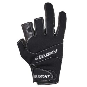 SeaKnight SK03 Fishing Gloves Waterproof Breathable Lure Anti-skid Wear-resistant Fishing Equipment, Specification: 2XL (Black)