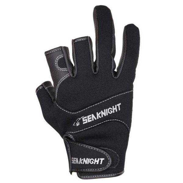 SeaKnight SK03 Fishing Gloves Waterproof Breathable Lure Anti-skid Wear-resistant Fishing Equipment, Specification: 2XL (Black)