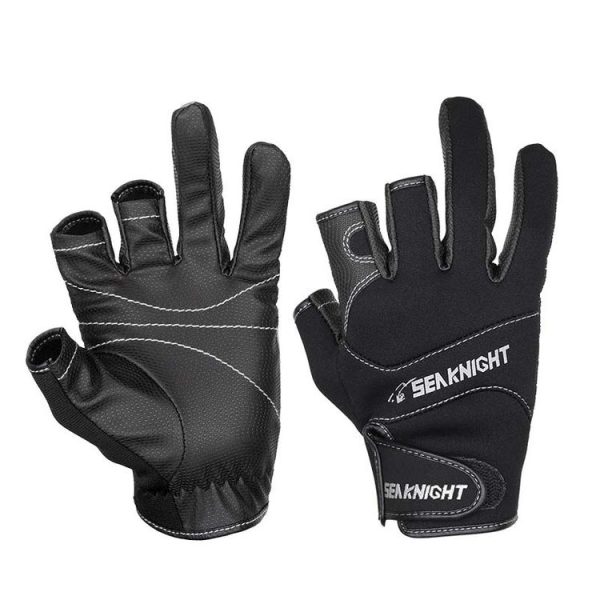 SeaKnight SK03 Fishing Gloves Waterproof Breathable Lure Anti-skid Wear-resistant Fishing Equipment, Specification: 2XL (Black) - Image 2