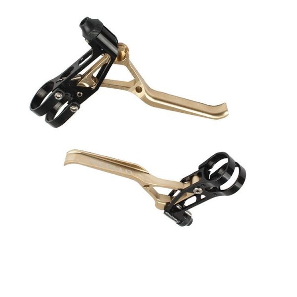 Litepro LP UltraLevers CNC Folding Bike Road Bike Small Wheel V Brake Lever, Color: Champagne Gold Black - Image 2