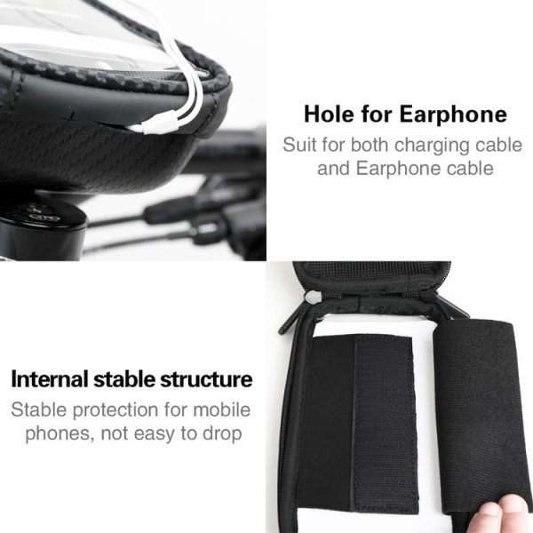 Rhinowalk Hard Shell Handlebar Bag Touch Screen Phone Bag Mountain Bike Front Bag (Black) - Image 5