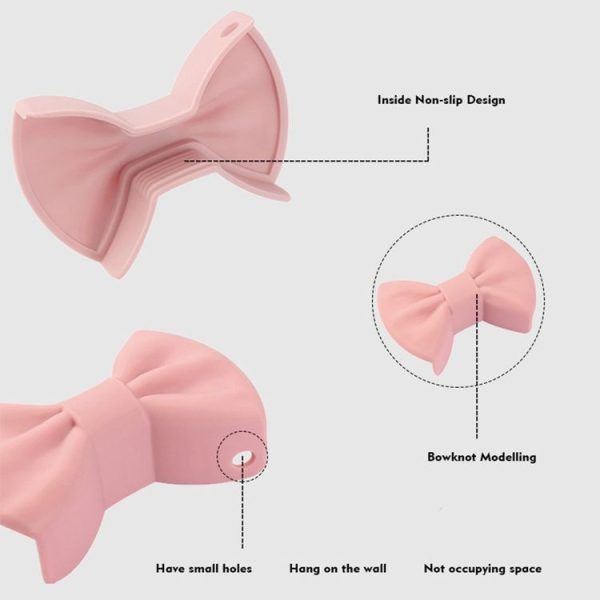 1 Pair Bowknot Silicone Insulation Clip Creative Kitchen Practical Gadgets (Pink) - Image 4