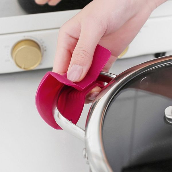 1 Pair Bowknot Silicone Insulation Clip Creative Kitchen Practical Gadgets (Pink) - Image 6
