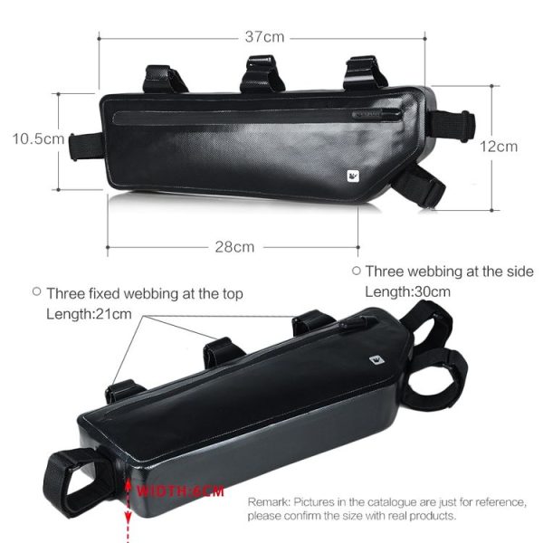 Rhinowalk Bicycle Front Crossbeam Triangle Bag Fully Waterproof Mountain Bike Front Tube Bag Cycling Tool Bag - Image 4