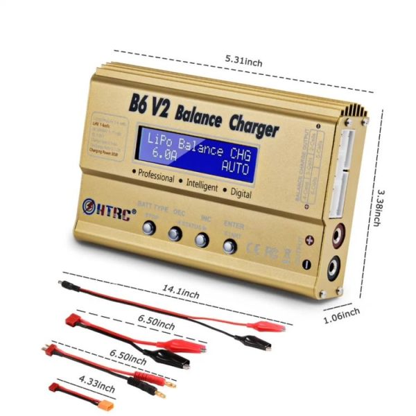HTRC B6 V2 Model Airplane Charger Smart Balance Charger, EU Plug - Image 3