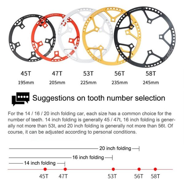 Litepro Folding Bike Sprocket Wheel LP Disk Disc, Specification: 47T (Red) - Image 5