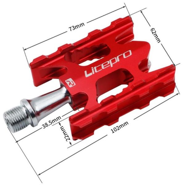 Litepro Ultralight Folding Bike Pedal K3 Bicycle Pedal, Color: Gold - Image 3