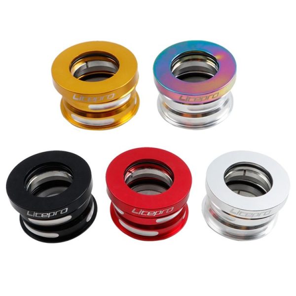 Litepro Folding Bike Headset 44mm Built-in Bearing Headset For Dahon BYA412 P18 P8 Headset, Color: Electroplating Color - Image 3