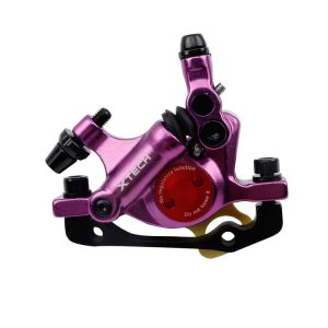 ZOOM HB100 Mountain Bike Hydraulic Brake Caliper Folding Bike Cable Pull Hydraulic Disc Brake Caliper, Style: Front (Purple)