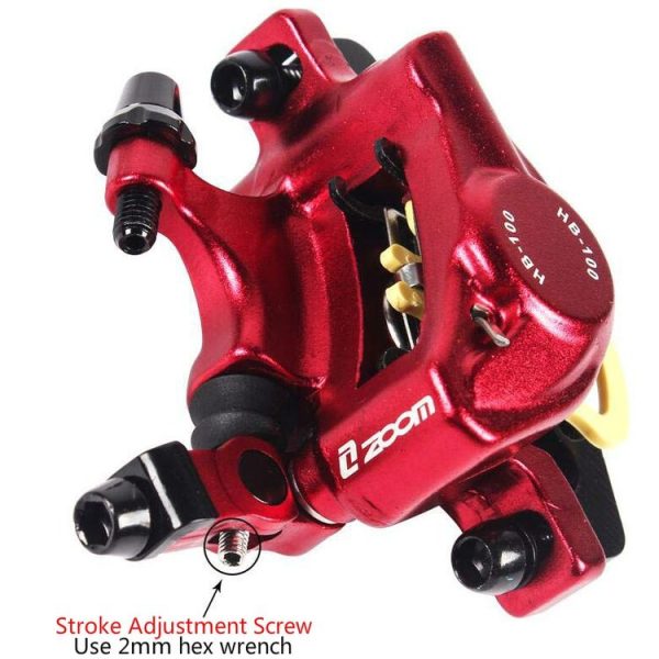 ZOOM HB100 Mountain Bike Hydraulic Brake Caliper Folding Bike Cable Pull Hydraulic Disc Brake Caliper, Style: Front (Purple) - Image 5