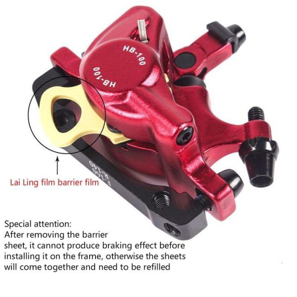 ZOOM HB100 Mountain Bike Hydraulic Brake Caliper Folding Bike Cable Pull Hydraulic Disc Brake Caliper, Style: Front (Purple) - Image 6
