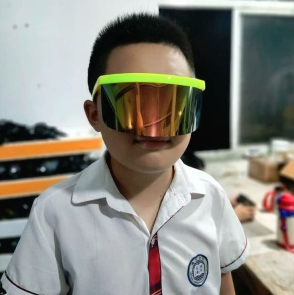 Large Frame Full Protection Outdoor Boy & Girl Sunglasses UV-proof Baby Sunglasses, Frame color: Green Frame Mercury Film - Image 8