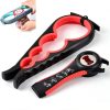 2pcs / Set Five-in-one Can Opener + Four-in-one Multi-function Bottle Opener Set (Red&Black)