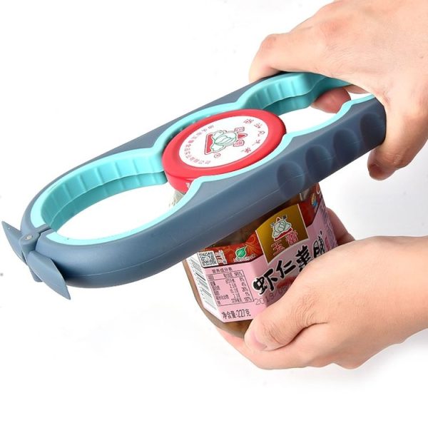 2pcs / Set Five-in-one Can Opener + Four-in-one Multi-function Bottle Opener Set (Red&Black) - Image 4