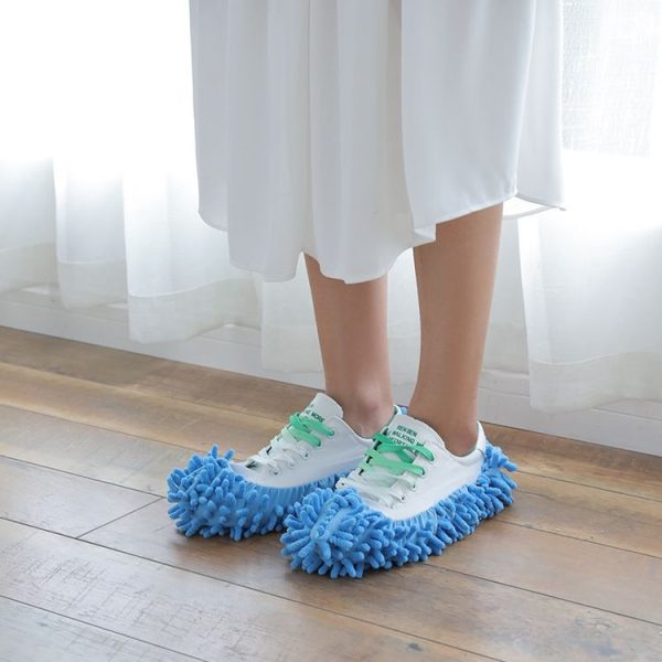2pcs Chenille Lazy Mopping Shoe Cover Clean Floor Removable and Washable Mop Random Color - Image 3