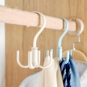 Rotatable Tie Belt Wardrobe Storage Hook, Random Color Delivery