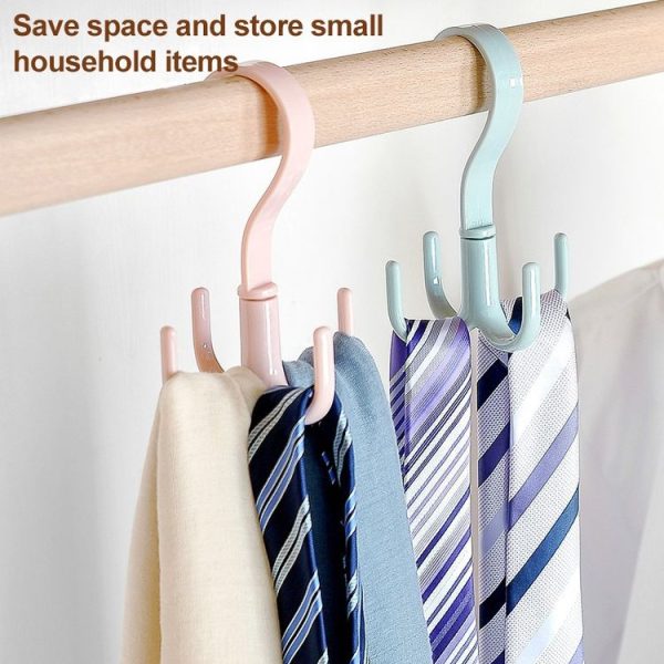 Rotatable Tie Belt Wardrobe Storage Hook, Random Color Delivery - Image 3