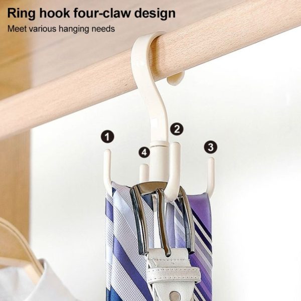 Rotatable Tie Belt Wardrobe Storage Hook, Random Color Delivery - Image 6