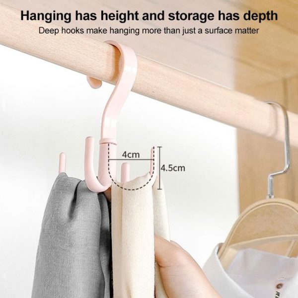 Rotatable Tie Belt Wardrobe Storage Hook, Random Color Delivery - Image 7
