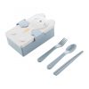 Cartoon Wheat Straw Bento Box Children Going Out Division Complementary Food Box Environmentally Friendly Healthy Office Worker Student Lunch Box (Blue) - Image 2
