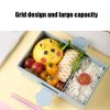 Cartoon Wheat Straw Bento Box Children Going Out Division Complementary Food Box Environmentally Friendly Healthy Office Worker Student Lunch Box (Blue) - Image 4