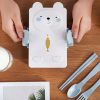 Cartoon Wheat Straw Bento Box Children Going Out Division Complementary Food Box Environmentally Friendly Healthy Office Worker Student Lunch Box (Blue) - Image 6