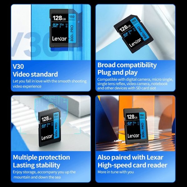 Lexar SD-800X Pro High Speed SD Card SLR Camera Memory Card, Capacity: 32GB - Image 3