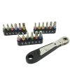 19 In 1 1 / 4 Ratchet Wrench Bit Set Mini Bit Set Manual Wrench, Color: Black Handle