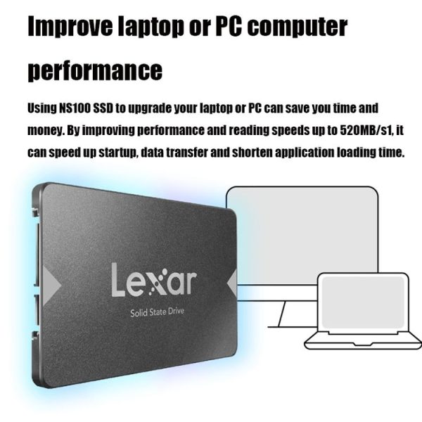 Lexar NS100 2.5 inch SATA3 Notebook Desktop SSD Solid State Drive, Capacity: 512GB (Gray) - Image 6