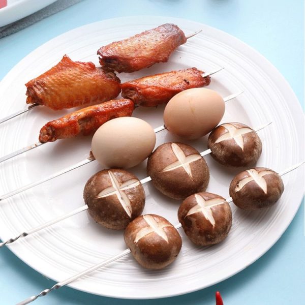 10pcs / Set Metal Square Flat Barbecue Stick BBQ Skewers - Image 5