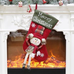 Christmas Decorations Christmas Socks Christmas Tree Pendant Children Gift Candy Bag (Snowman)