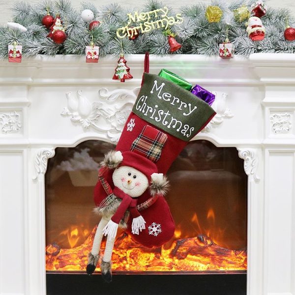 Christmas Decorations Christmas Socks Christmas Tree Pendant Children Gift Candy Bag (Snowman) - Image 2