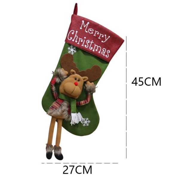 Christmas Decorations Christmas Socks Christmas Tree Pendant Children Gift Candy Bag (Snowman) - Image 3