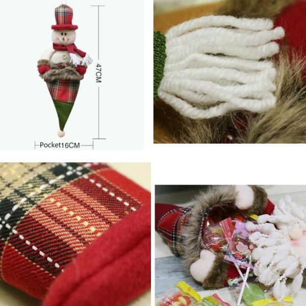 Christmas Pendant Gift Bags Christmas Day Decorations Christmas Children Ornaments Candy Bags Gift Bags (Snowman) - Image 3