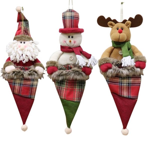 Christmas Pendant Gift Bags Christmas Day Decorations Christmas Children Ornaments Candy Bags Gift Bags (Snowman) - Image 4