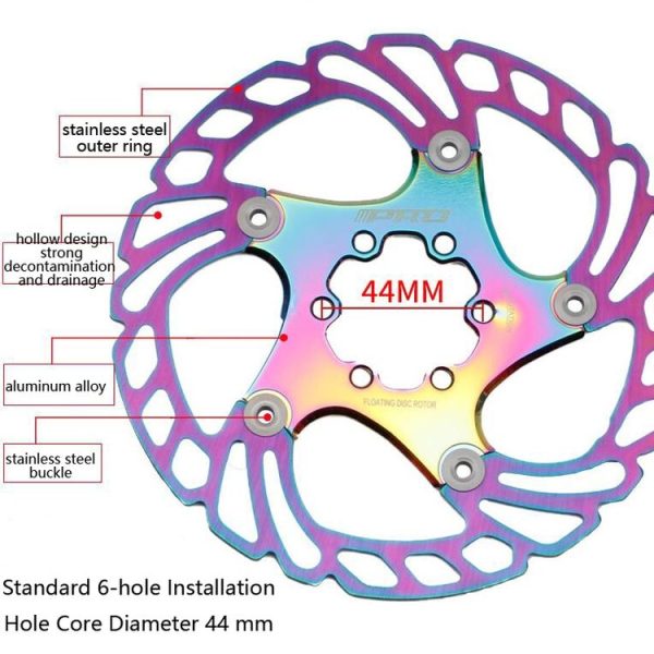 IIIPRO Floating Disc Road Mountain Bike Six Nail Disc Brake Disc, Size: 180mm (Colorful) - Image 5
