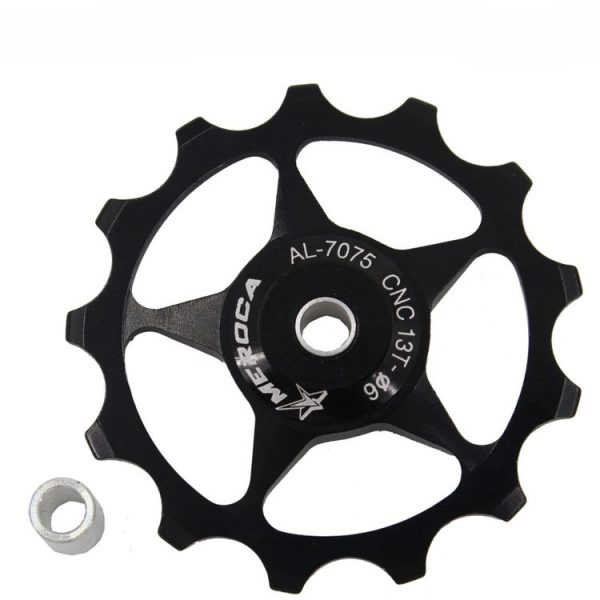 MEROCA Metal Bearings Mountain Bike Road Bike Rear Derailleur Guide Wheel 11T / 13T Guide Wheel, Specification: 13T, Color: Black