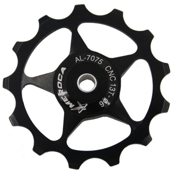 MEROCA Metal Bearings Mountain Bike Road Bike Rear Derailleur Guide Wheel 11T / 13T Guide Wheel, Specification: 13T, Color: Black - Image 2