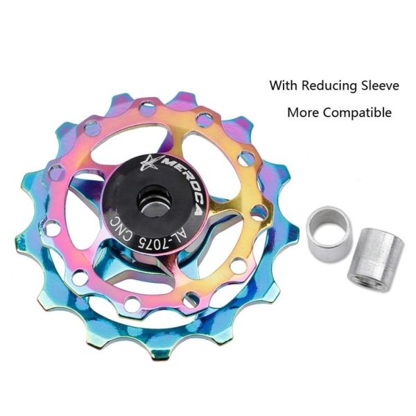MEROCA Metal Bearings Mountain Bike Road Bike Rear Derailleur Guide Wheel 11T / 13T Guide Wheel, Specification: 13T, Color: Black - Image 3
