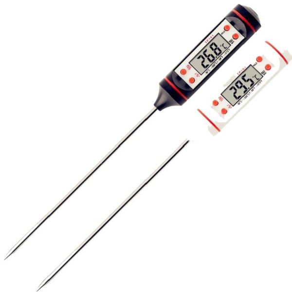 3 PCS Food Pen Type Thermometer Probe Type Electronic Digital Display Thermometer Liquid Barbecue Baking Oil Thermometer (White) - Image 3