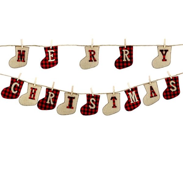 Christmas Banner MERRY CHRISTMAS Christmas Decoration Flag Christmas Pendant - Image 2