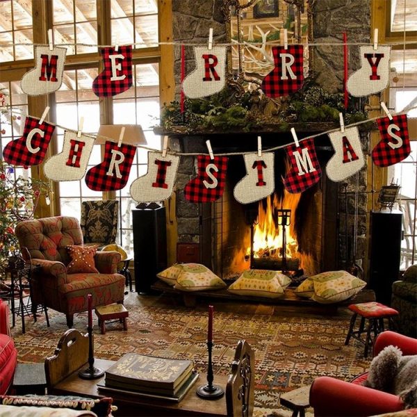 Christmas Banner MERRY CHRISTMAS Christmas Decoration Flag Christmas Pendant - Image 6