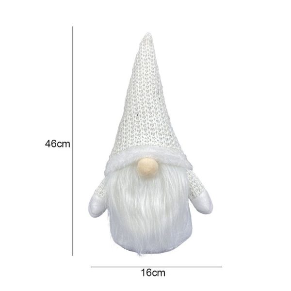Christmas Decorations Window Decorations for Faceless Elderly Dolls Decorative Dolls (White) - Image 2