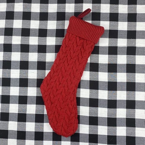 Knitted Woolen Gift Bags Christmas Socks Christmas Pendants Ornaments (Red) - Image 2